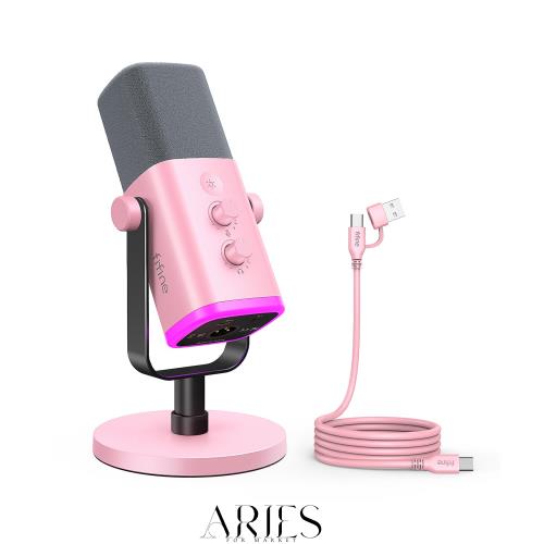 FIFINE USB/XLRスタンドアロンマイク 単一指向性 ダイナミックマイク