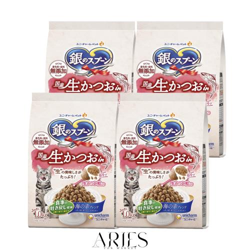【まとめ買い】銀のスプーン キャットフード ドライ 国産生かつおin 食事の吐き戻し軽減フード 海の幸ブレンド 4.0kg（1.0kg×4） 国産 の通販は 5,765円
