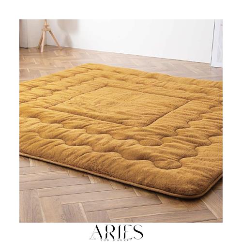 [IRIS OHYAMA] こたつ敷き布団 KSB-R1919 マスタード 正方形の通販は 7,366円