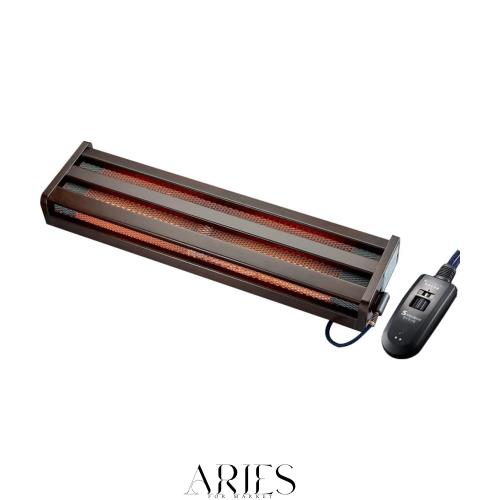 メトロ 木枠フットヒーター 幅83cm×奥行22cm×高さ11cm 2灯式 手元電子コントローラー式 5時間切タイマー付 クリーンポケット付 MFH-321