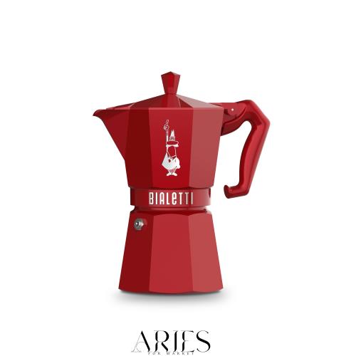 Bialetti (ビアレッティ) モカエクスクルーシブ イタリアンレッド 6カップ用 直火式 (コーヒーメーカー エスプレッソメーカー マキネッタ