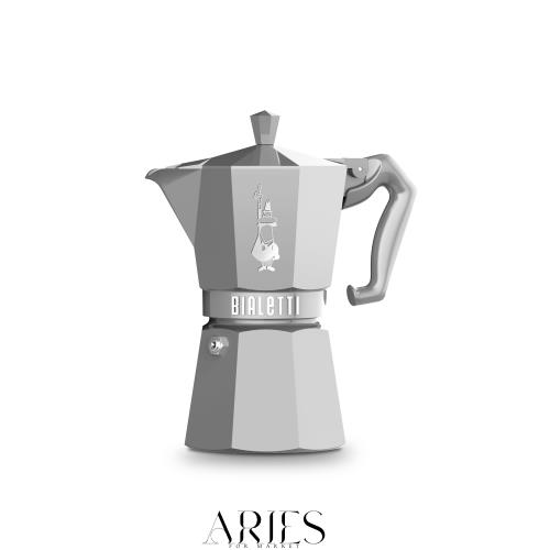 Bialetti (ビアレッティ) モカエクスクルーシブ シルバー 6カップ用 直火式 (コーヒーメーカー エスプレッソメーカー マキネッタ)