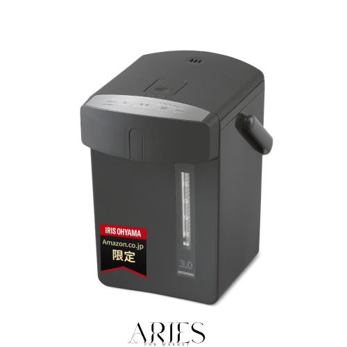 【Amazon.co.jp限定】【節電対策】 アイリスオーヤマ 電気ポット 3リットル マイコン式 保温調整 安全ロック カルキ抜き機能 ブラック IA