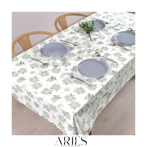 STYLE Decor テーブルクロス ラミネート ビニール 防水 北欧 140cm×210cm おしゃれ ジャスミン ホワイト W4804420