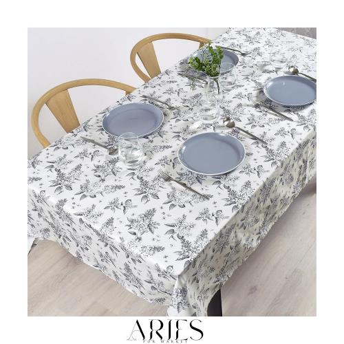 [スタイルデコール] テーブルクロス ラミネート ビニール 防水 北欧 140cm×210cm おしゃれ ライラック モノクローム W4804320