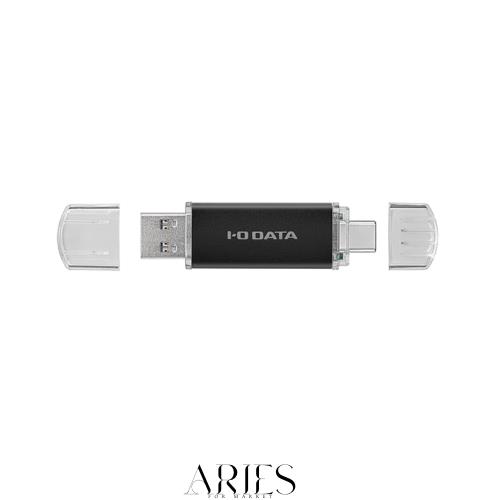 IODATA USBメモリー 128GB Type-A＆Type-C搭載 USB 3.2 Gen 1対応 スマホ 容量不足 PC データ共有 バックアップ 日本メーカー ブラック U