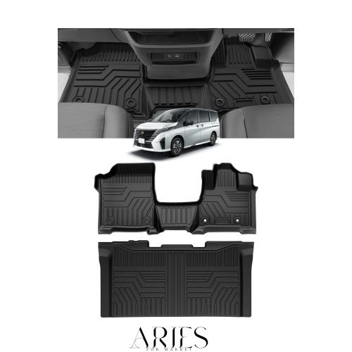 Cartist ニッサン 新型 セレナ C28型 フロアマット セカンドマット 8人乗り ハイブリッド車用 3Dフロアマット 立体構造カーマット SERENA