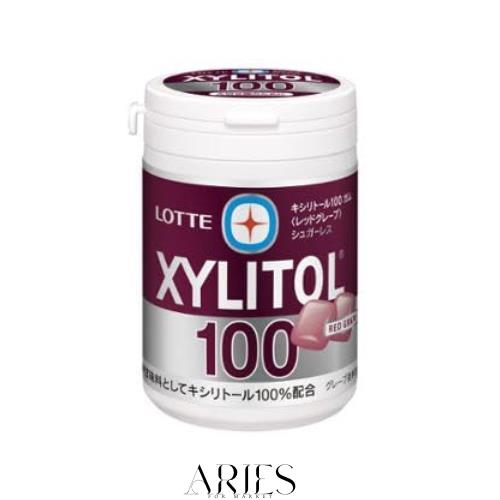 ◆ロッテ キシリトール100ガム＜レッドグレープ＞スリムボトル 133g【6個セット】