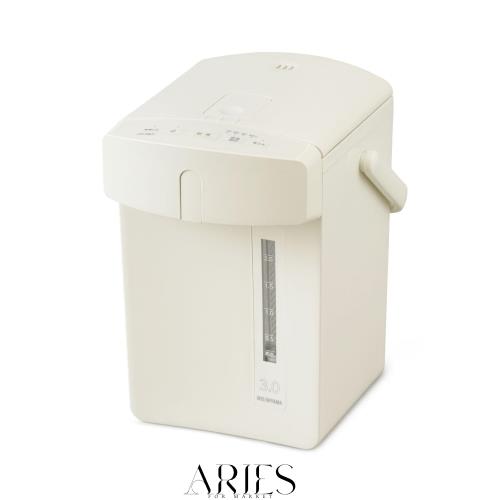 【節電対策】アイリスオーヤマ 電気ポット 3リットル 安全ロック 空焚き防止機能 保温調整 マイコン式 アイボリー IAHD-230-C おしゃれ の通販は