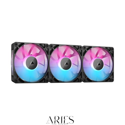 CORSAIR iCUE LINK RX120 RGB スターターキット 120mm PWM PCケースファン トリプルパック（iCUE LINKシステムハブ付属） ブラック CO-90