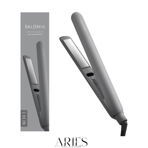 SALONIA サロニア スムースシャイン ストレートアイロン ヘアアイロン 24mm グレー【Amazon.co.jp限定】