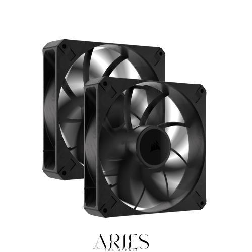 CORSAIR RS140 MAX 140mm PWM 30mm厚 PCケースファン デュアルパック ブラック CO-9050175-WW