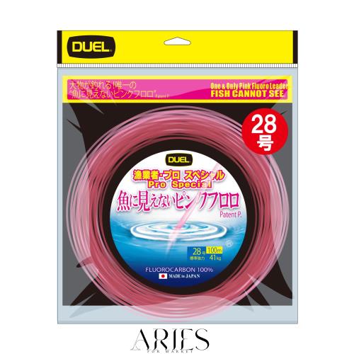 デュエル(DUEL)魚に見えないピンクフロロ 漁業者・プロスペシャル 100m 28号 カセ巻き