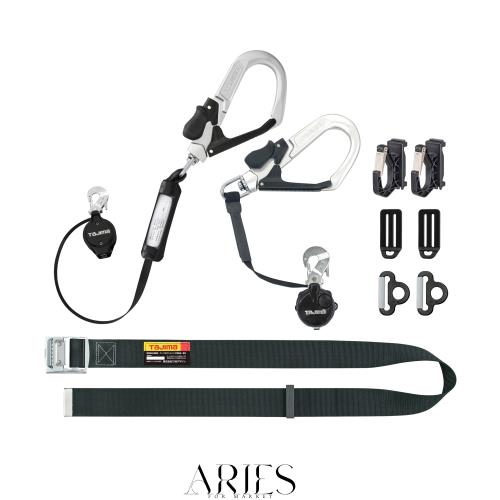 [TJMデザイン] 【Amazon.co.jp限定】タジマ 新規格安全帯 胴ベルト型 現場ですぐに使えるセット品 巻取り式ランヤード ロック機能搭載 2