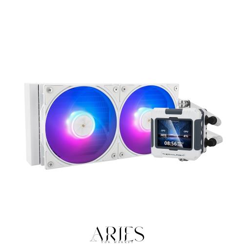Thermalright FW240 ホワイトARGB CPUウォータークーラー、2000RPMの2つのPWMファン、320 * 240解像度のIPS LCDスクリーン、液体CPUクー