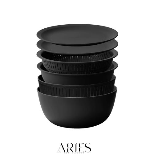 ライクイット (like-it) ざる ボウル 電子レンジ対応 Colander＆Bowl 米とぎにも使える ザルとボール ブラック 6点セット 日本製 水切り の通販は 5,098円