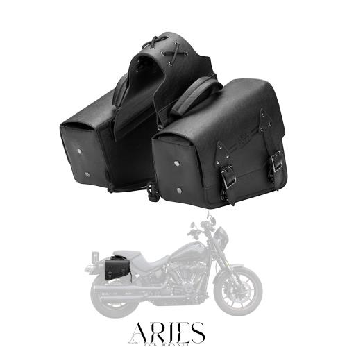 KEMIMOTO バイク サイドバッグ バイク バッグ 11L 大容量 汎用 左右セット 持ち運び便利 飛び出し防止 オートバイ ブラック 適格請求書発