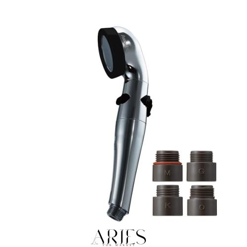 【Amazon.co.jp限定】 アラミック シャワーヘッド 防汚コーティング 特殊塗装 節水 高水圧 水量調整可 止水ボタン ステンレスブラック 日
