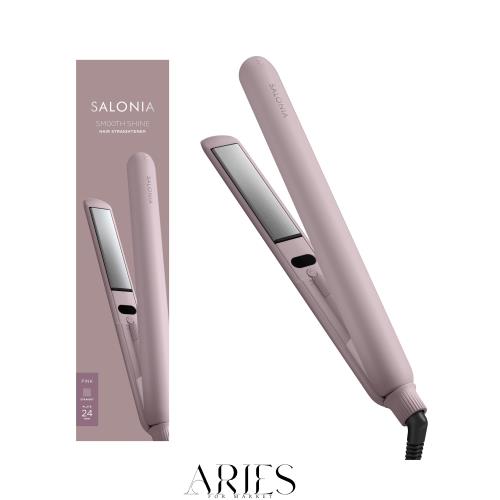 SALONIA サロニア スムースシャイン ストレートアイロン ヘアアイロン 24mm ピンク【Amazon.co.jp限定】