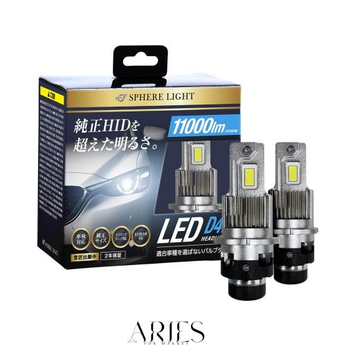スフィアライト（SPHERE LIGHT）/純正HID用LEDヘッドライト D4R 6000Kバルブタイプ 品番：SLGAD4R060