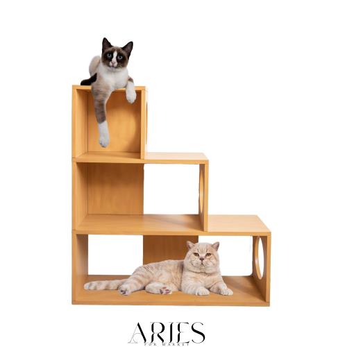 キャットタワー シェルフ 3段 猫 家具 撥水加工あり 棚 軽量 耐久性