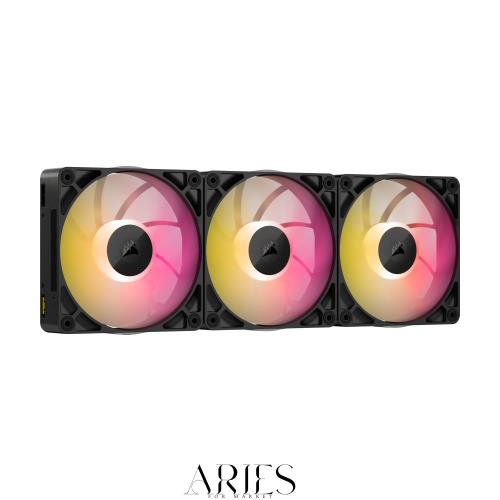 CORSAIR iCUE LINK RX120 MAX RGB スターターキット 120mm PWM PCケースファン 30mm厚 トリプルパック（iCUE LINKシステムハブ付属） ブ