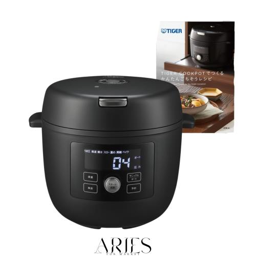 タイガー魔法瓶 電気圧力鍋 4L 4~6人用 時短 1台10役 圧力 低温調理 無水調理 予約機能付き 発酵 炊飯可能 自動調理 レシピブック付 ブラ
