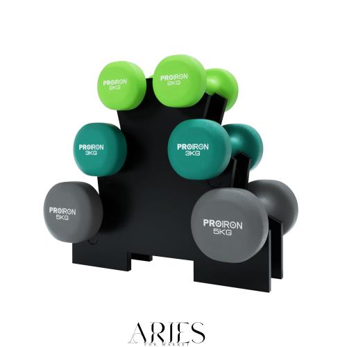 PROIRON ダンベルセット2kg 3kg 5kg 「2個セット」ダンベルラック付 エクササイズ ネオプレンゴムコーティング 筋力トレーニング 筋トレ
