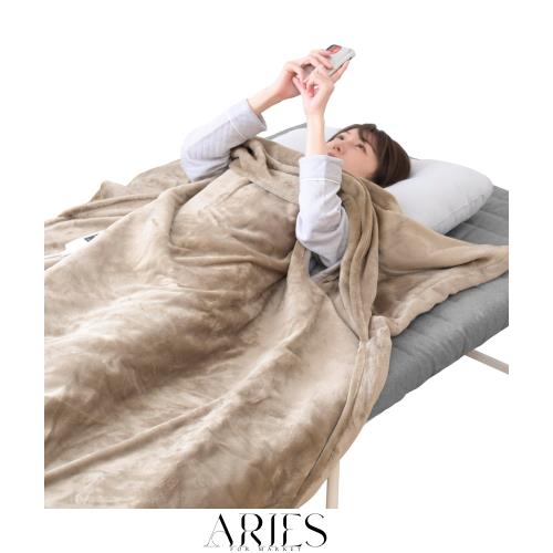 [山善] 電気毛布 掛け 電気掛毛布 188×130cm 洗える 「毛布に入ったまま両手が自由に使える」 ハンズフリー毛布 省エネ ダニ退治機能 室の通販はその他家電