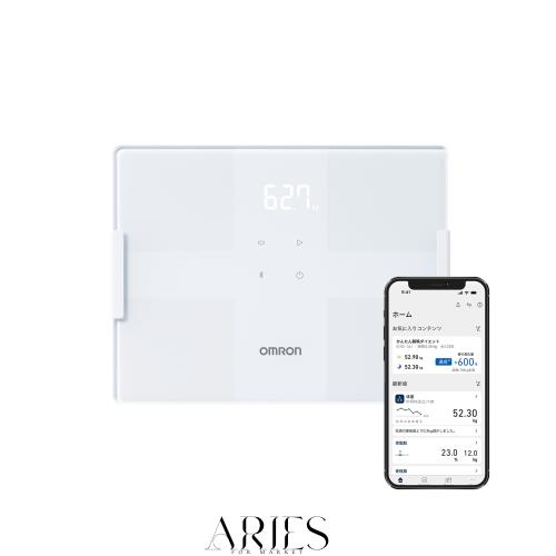 オムロン 体重 体組成計 カラダスキャン ホワイト KRD-503T-W スマホ連動 データ自動転送 自動認識 乗るだけで測定開始 内臓脂肪レベル
