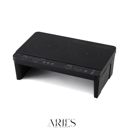 【Amazon.co.jp限定】アイリスオーヤマ 2口 IHクッキングヒーター1400W 100V IHコンロ 工事不要(幅55cm×奥行35cm) 脚付き(18cm) 揚げ物