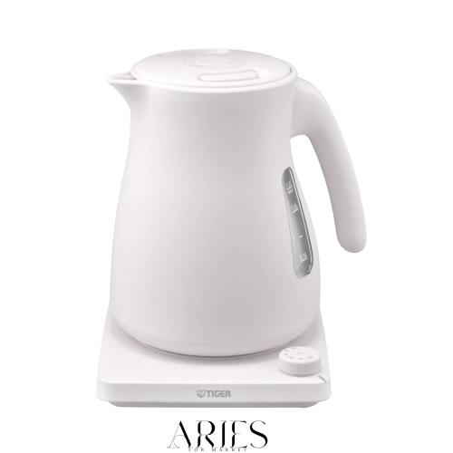 タイガー魔法瓶(TIGER) 電気ケトル 温度調節機能付き 湯沸かし コーヒードリップ 1.0L 転倒お湯漏れ防止 カラだき防止 蒸気レス ホワイト