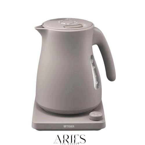 タイガー魔法瓶(TIGER) 電気ケトル 温度調節機能付き 湯沸かし コーヒードリップ 1.0L 転倒お湯漏れ防止 カラだき防止 蒸気レス グレー P