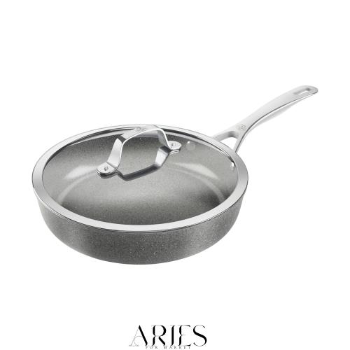 Ballarini バッラリーニ 「 サリーナ セラミック 深型フライパン 28cm ガラス蓋付 イタリア製 」 IH対応 PFAS不使用 セラミック コーティ