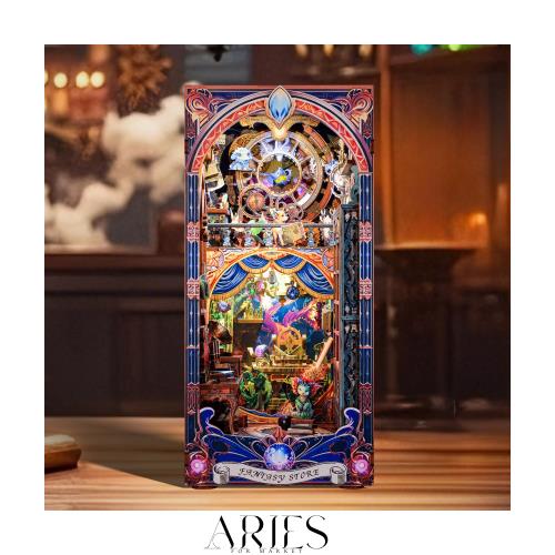 FUNPOLA 3Dパズル ブックヌック キット Booknook 木製パズル DIY ミニチュア ドールハウス LED 本棚入れ ブックエンド 展示用 クラフトセ