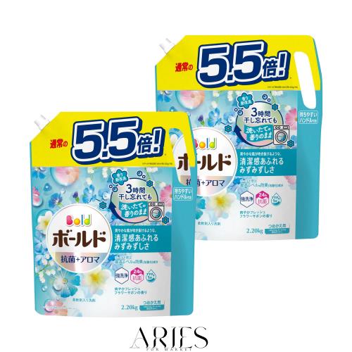 【まとめ買い】[大容量] ボールド 洗濯洗剤 液体 フレッシュフラワーサボン 詰め替え 2,200g×2袋