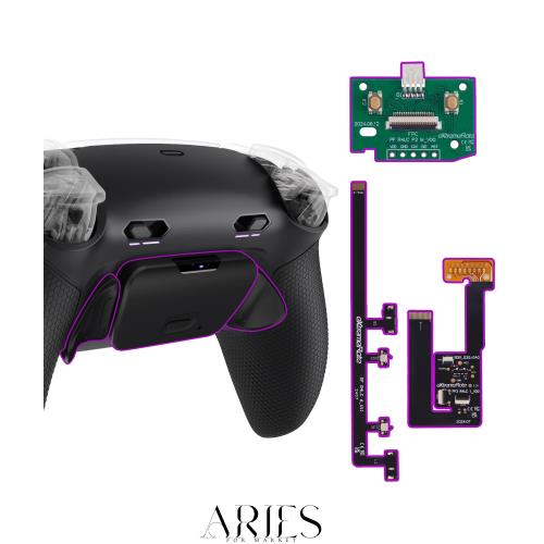 eXtremeRate ps5コントローラーBDM-030 040 050対応RISE Plus MAXバックパドルキット、ボトムシェル＆クリッキートリガーストップ＆ラバー