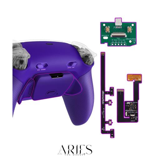 eXtremeRate ps5コントローラーBDM-030 040 050対応RISE Plus MAXバックパドルキット、ボトムシェル＆クリッキートリガーストップ＆ラバー