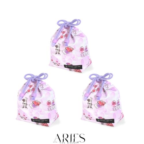 COLORFUL CANDY STYLE ディズニー 巾着 小 コップ袋(ネームタグ付き) Minnie Mouse EAU SO CHIC ミニーマウス 3枚セット おしゃれ 子供用