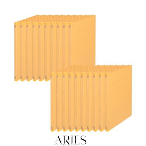 プラス 背補強フラットファイル A4縦 2穴 20冊 イエロー