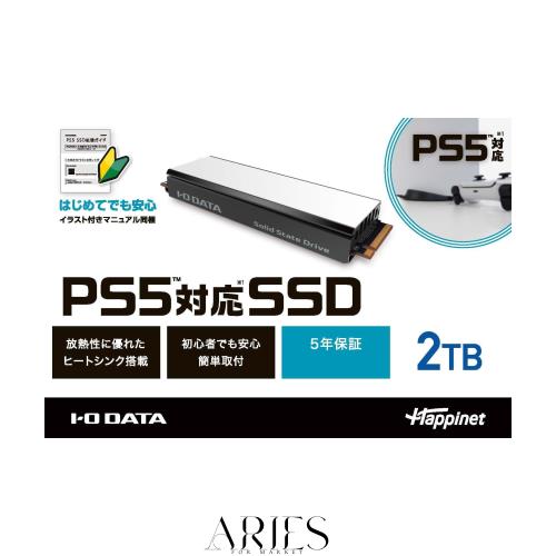 PS5対応 M.2 拡張SSD ヒートシンク付 2TB(型番:HNSSD-2P5A)