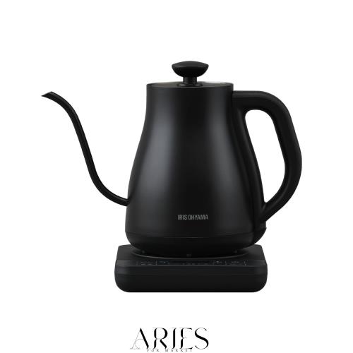 【Amazon.co.jp限定】【転倒湯漏れ防止】アイリスオーヤマ ドリップケトル 電気ケトル 800ml 万が一倒れても安心 温度調整(1℃単位)40~10