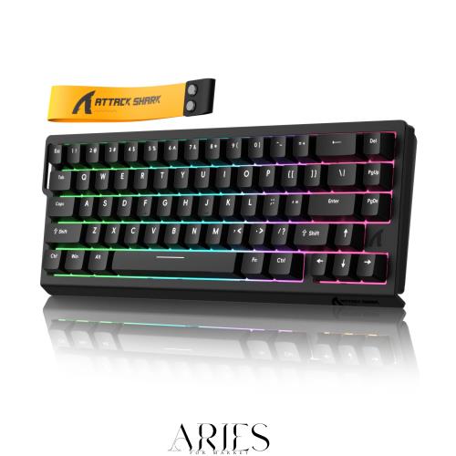 ATTACK SHARK X68HE ラピットトリガー ポーリングレート8000Hz対応 RT0.01mm 8000hz RGB 有線USB 磁気スイッチ 0.125msディレイ ゲーミン