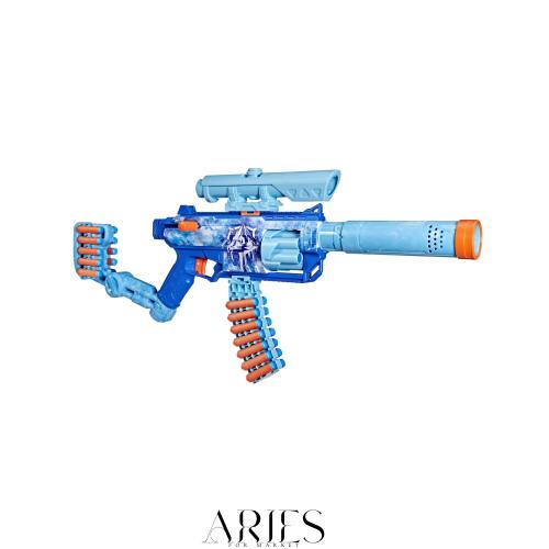 【Amazon.co.jp限定】ハズブロ(Hasbro)ナーフ ロードアウト フロストフュージョン ブラスター、交換可能なアタッチメント4個、N1ダーツ