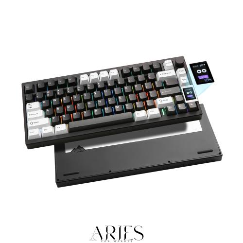 YUNZII AL80 メカニカルキーボード ワイヤレス ゲーミングキーボード 75%レイアウト bluetooth/2.4G/有線 三つモード フルアルミCNC LCD