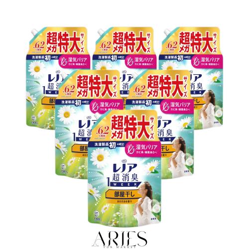 レノア Lenor 超消臭1WEEK 柔軟剤 部屋干し おひさまの香り 詰め替え 1900mLｘ6袋 [大容量] [ケース品]