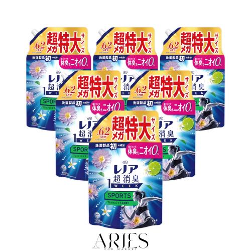 レノア Lenor 超消臭1WEEK 柔軟剤 SPORTS フレッシュシトラスの香り 詰め替え 1900mLｘ6袋 [大容量] [ケース品]
