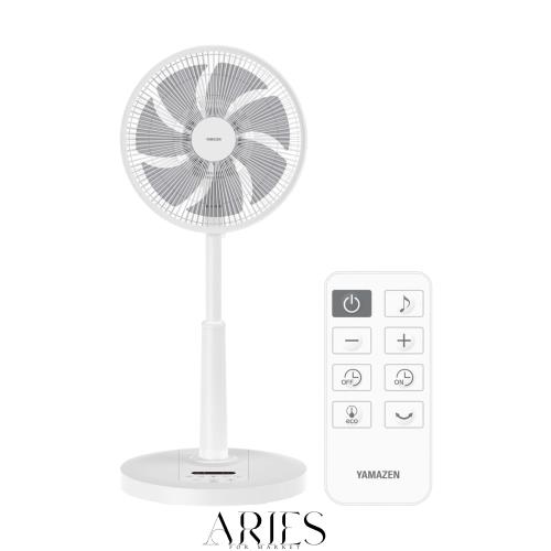 [山善] 扇風機 リビング DCモーター 静音 節電 省エネ 左右自動首振り 温度センサー搭載 風量10段階調節 入切タイマー リモコン付き ホワ