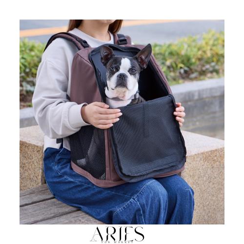 ペティオ (Petio) 犬猫用キャリーバッグ 前に抱えて見守れる ペットリュックキャリー ブラウン