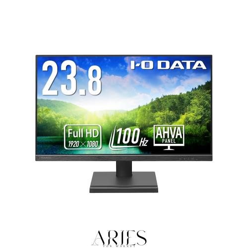 IODATA モニター 23.8インチ 100Hz AHVAパネル 非光沢 ブラック (HDMI×1/DisplayPort×1/スピーカー付/VESA対応/土日サポート/日本メー